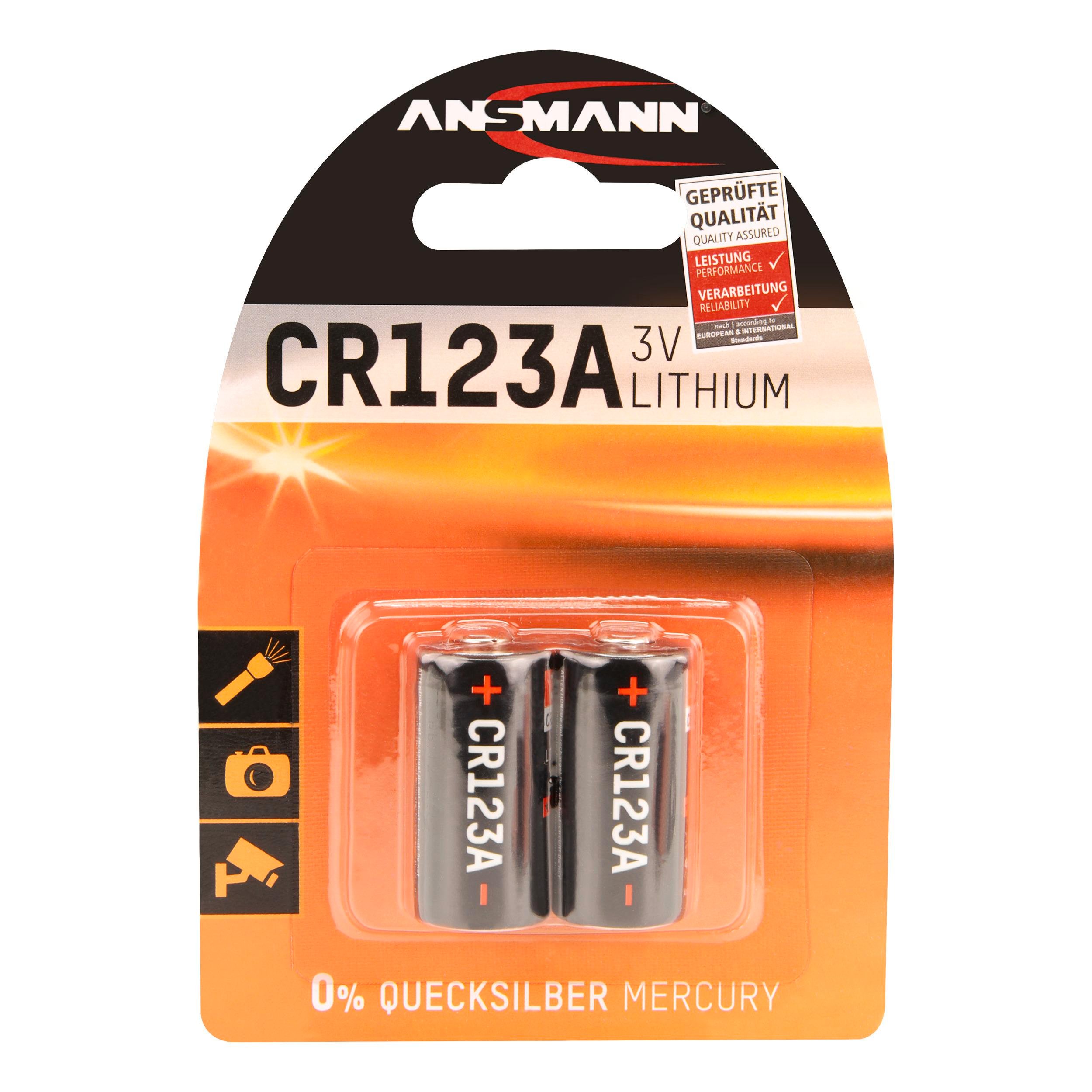CR123A, 2er Blister Batterie