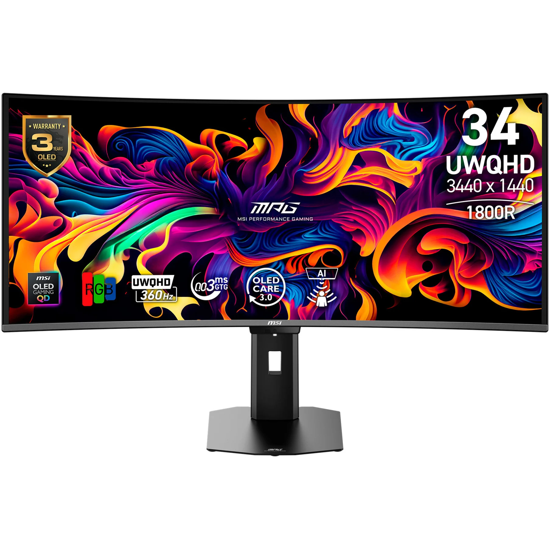 MPG 341CQRDE QD-OLED X36, Schwarz, 34 Zoll, UWQHD, 360 Hz, 0,03 ms