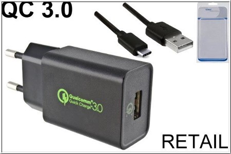 USB Quick Charge 3.0 Ladeadapter + USB CA Kabel