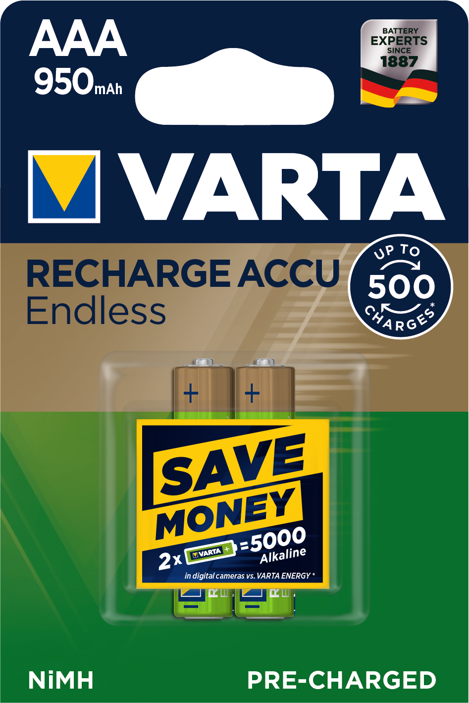 RECHARGE ACCU Endless AAA 950mAh, 2er Blister Akku