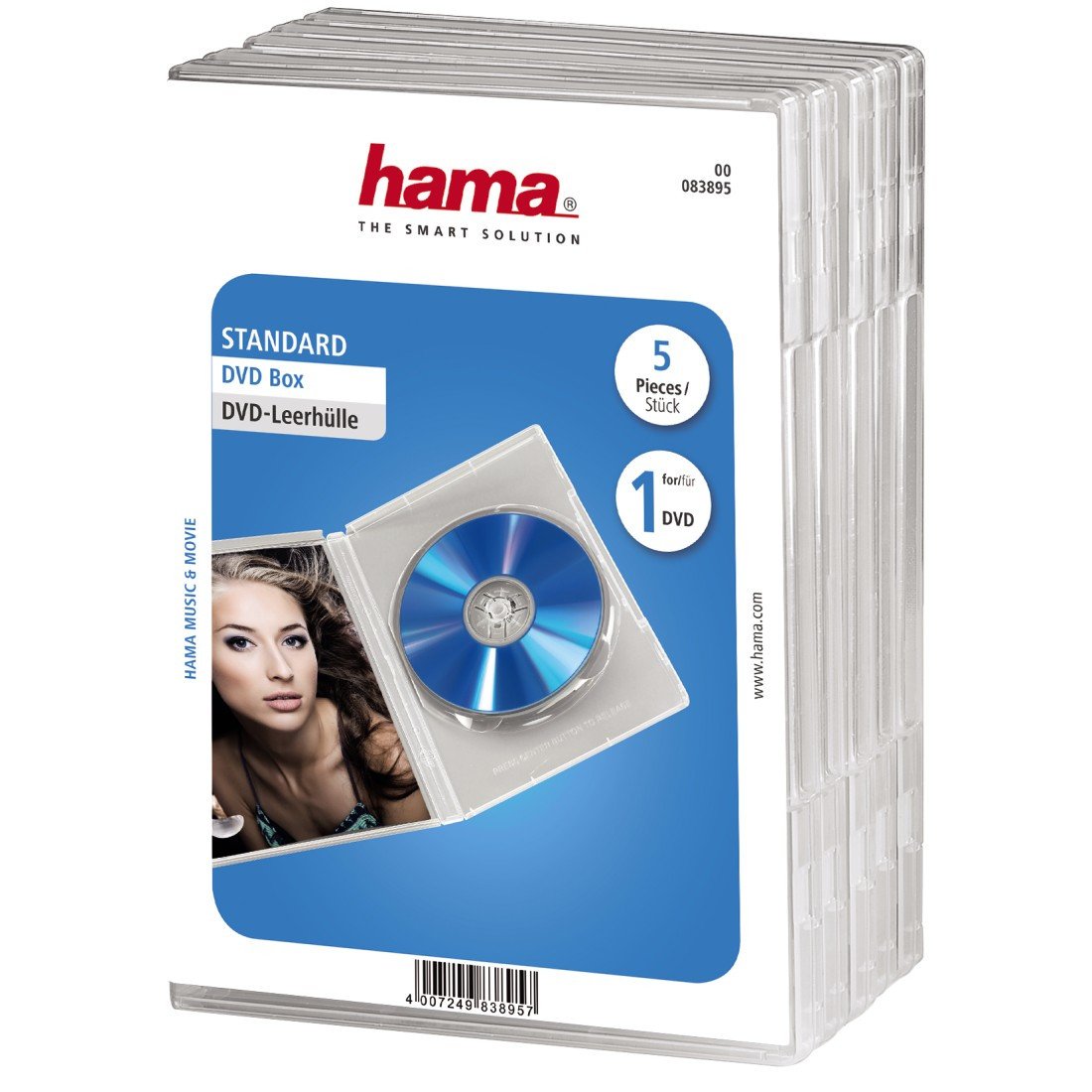 DVD-Leerhülle Standard, 5er-Pack, Transparent (00083895)
