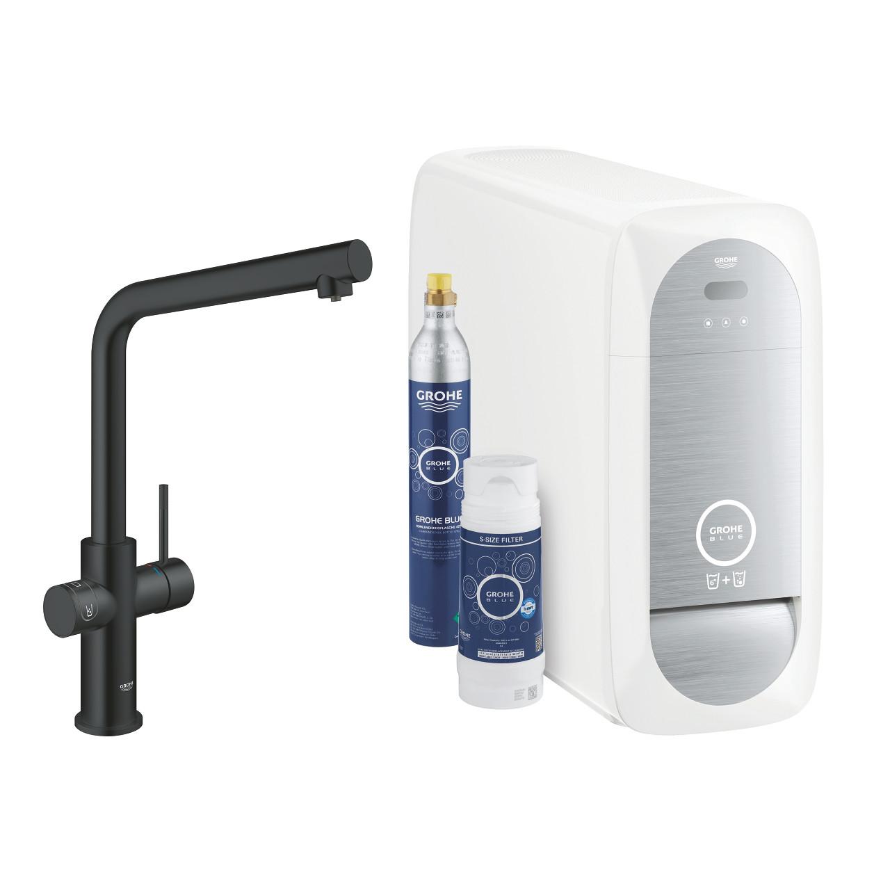 Blue Home L-Auslauf Starter Kit Schwarz - Velvet Black Sprudelwasser-System