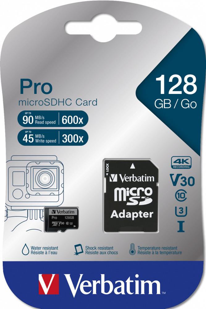 Pro 128 GB mit Adapter micro SD Speicherkarte