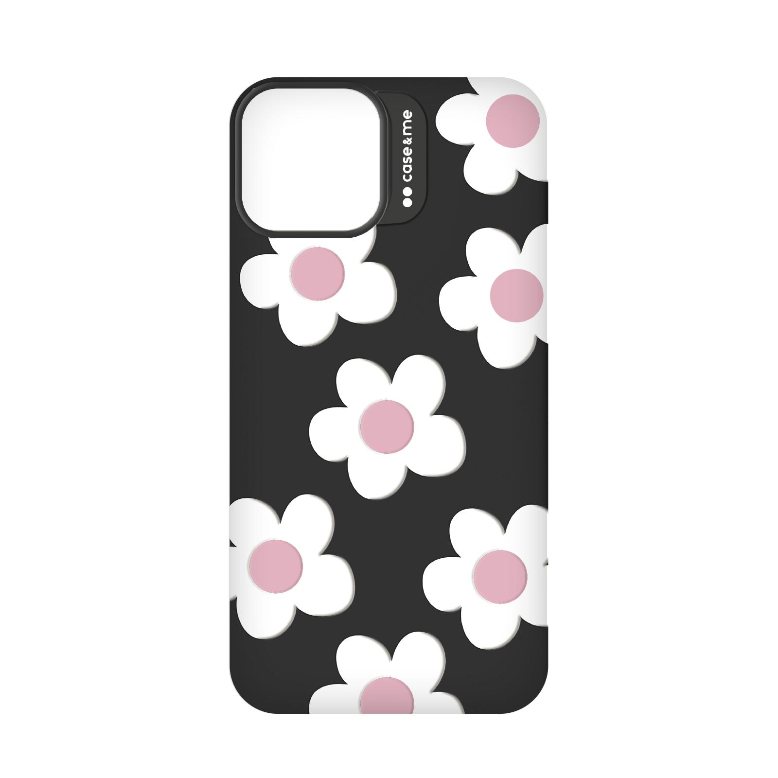 Cover Jelly für iPhone 15 mit geprägtem Muster Weiße Blumen