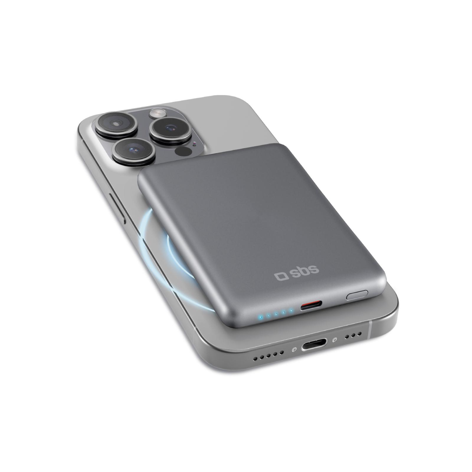 Powerbank 5000 mAh kompatibel mit MagSafe, Grau
