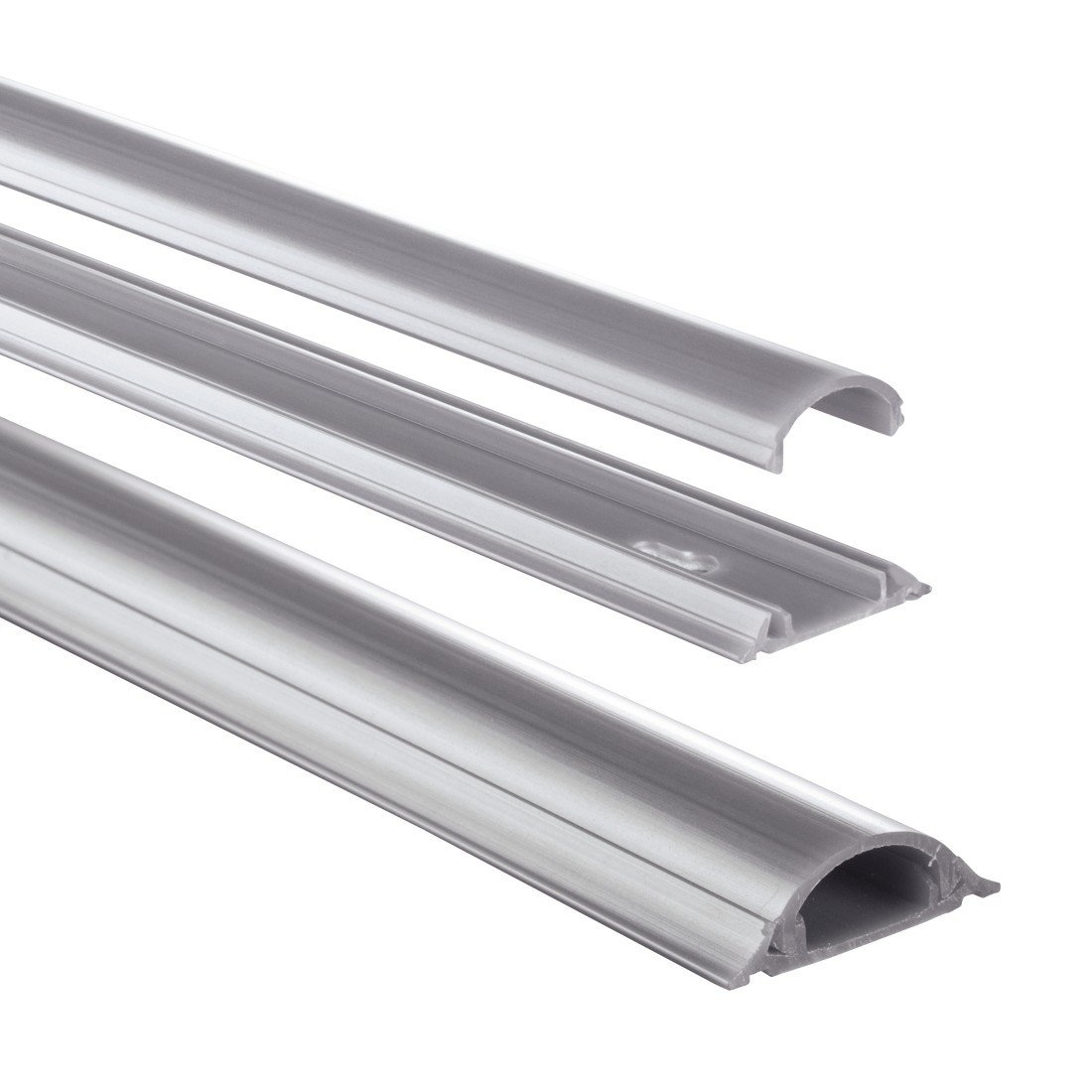 PVC-Kabelkanal, halbrund, selbstklebend, 100/3,5/0,9 cm, Grau (00020616)