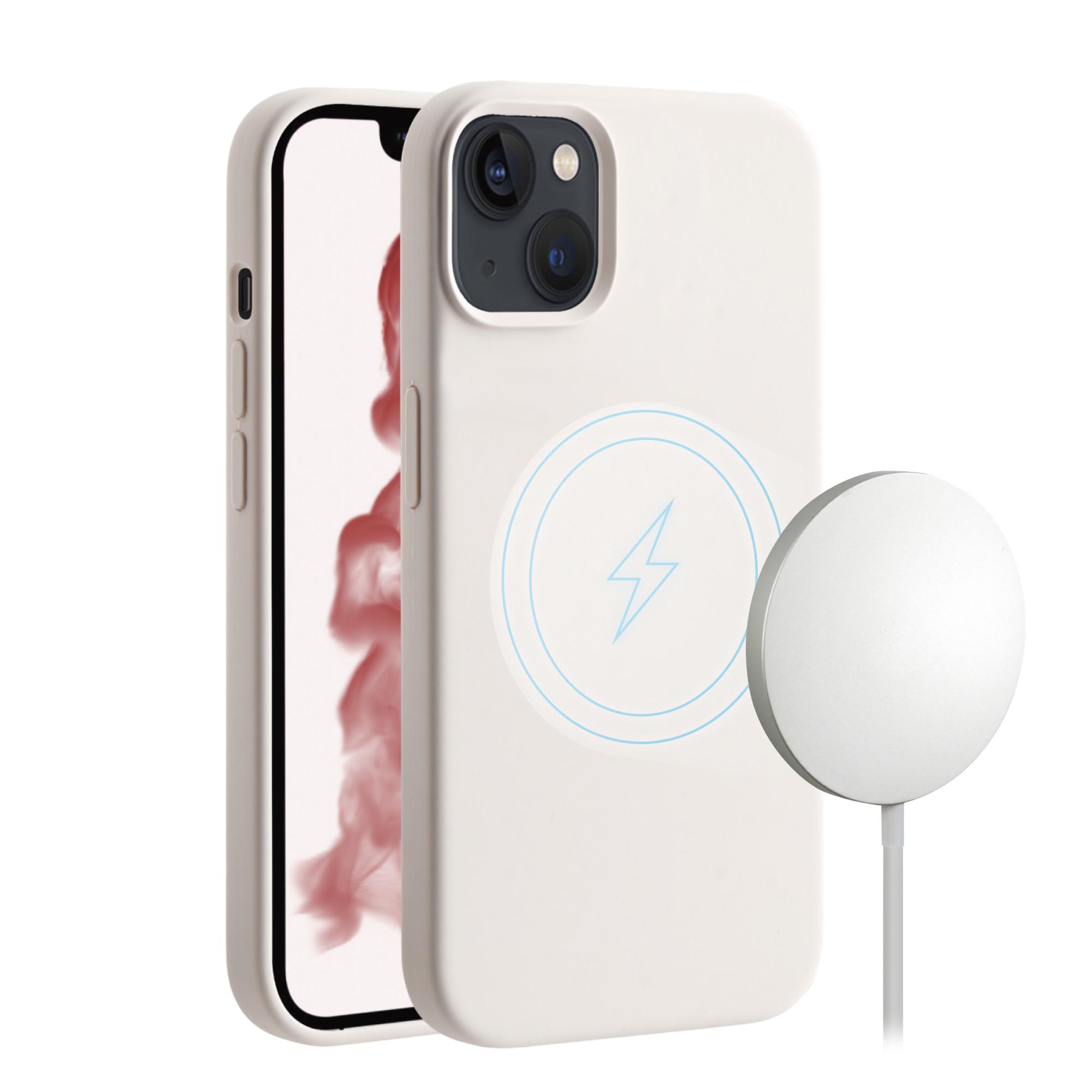 Mag Hype Cover für iPhone 14 Plus, Magnetic Wireless Charging Support beige (63483)