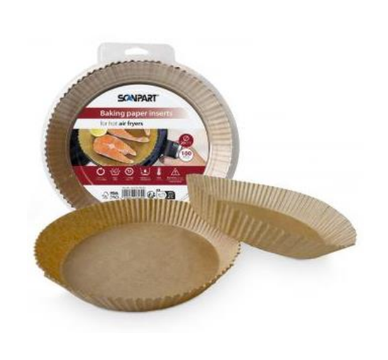 Backpapier für Heißluftfritteusen 20 cm rund