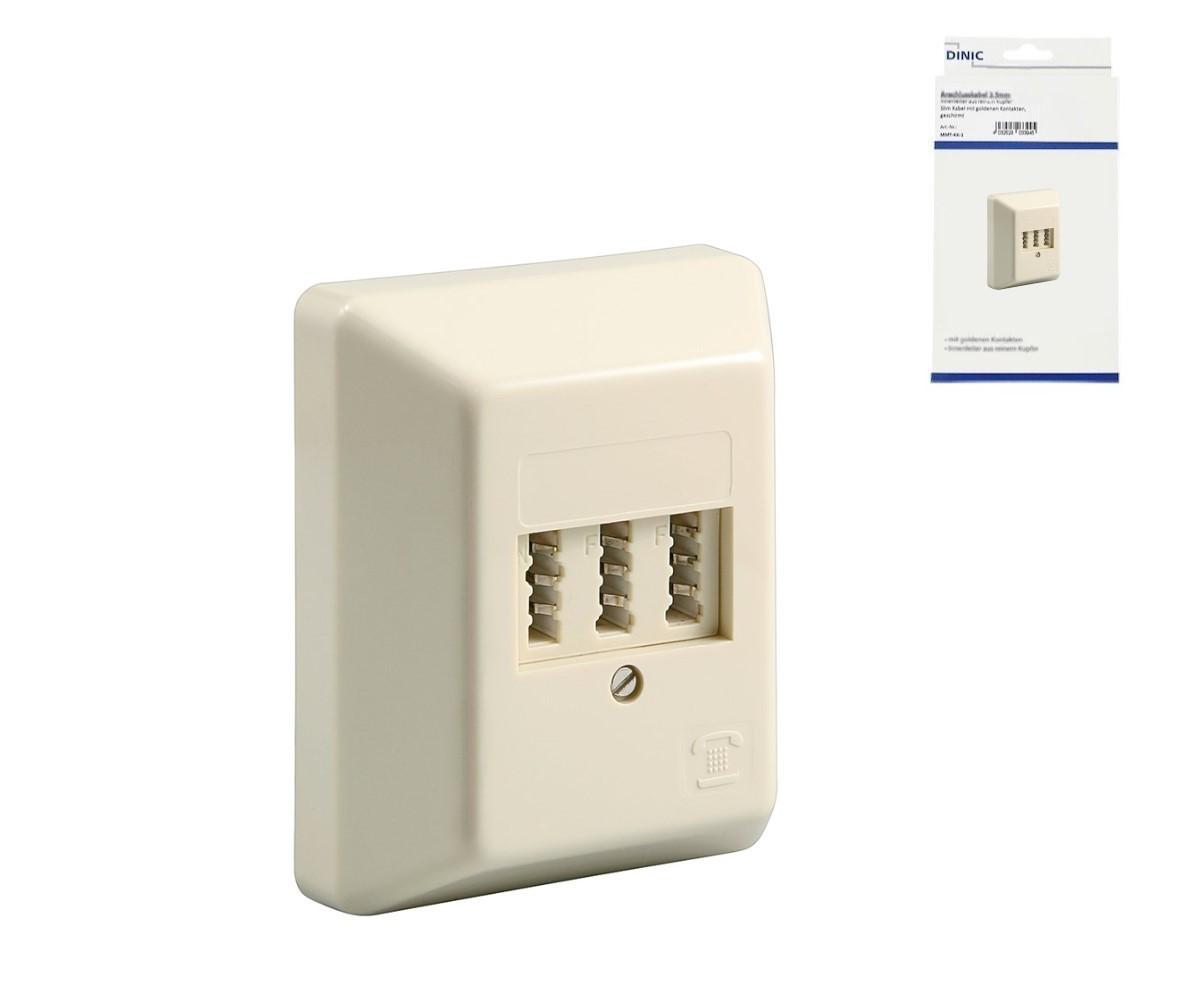 DINIC Telefon-Aufputzdose, NFF für zwei Telefone und eine Nebenstelle Telefonzubehör
