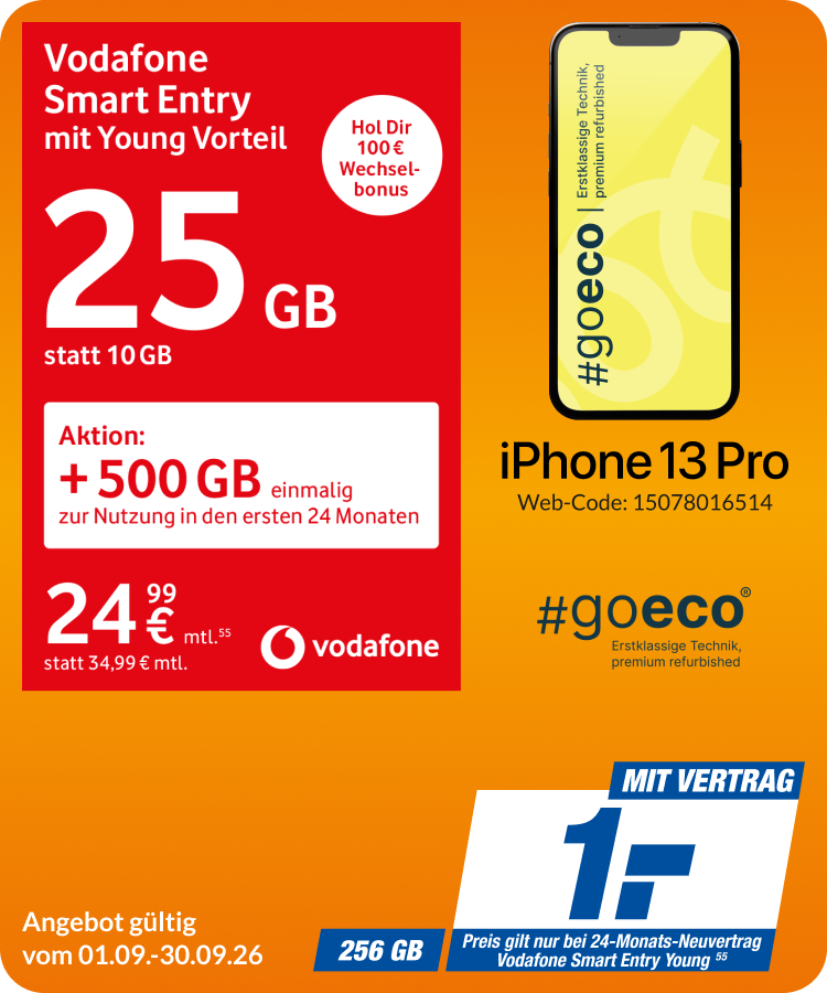iPhone 13 Pro mit Smart Entry für 1€!