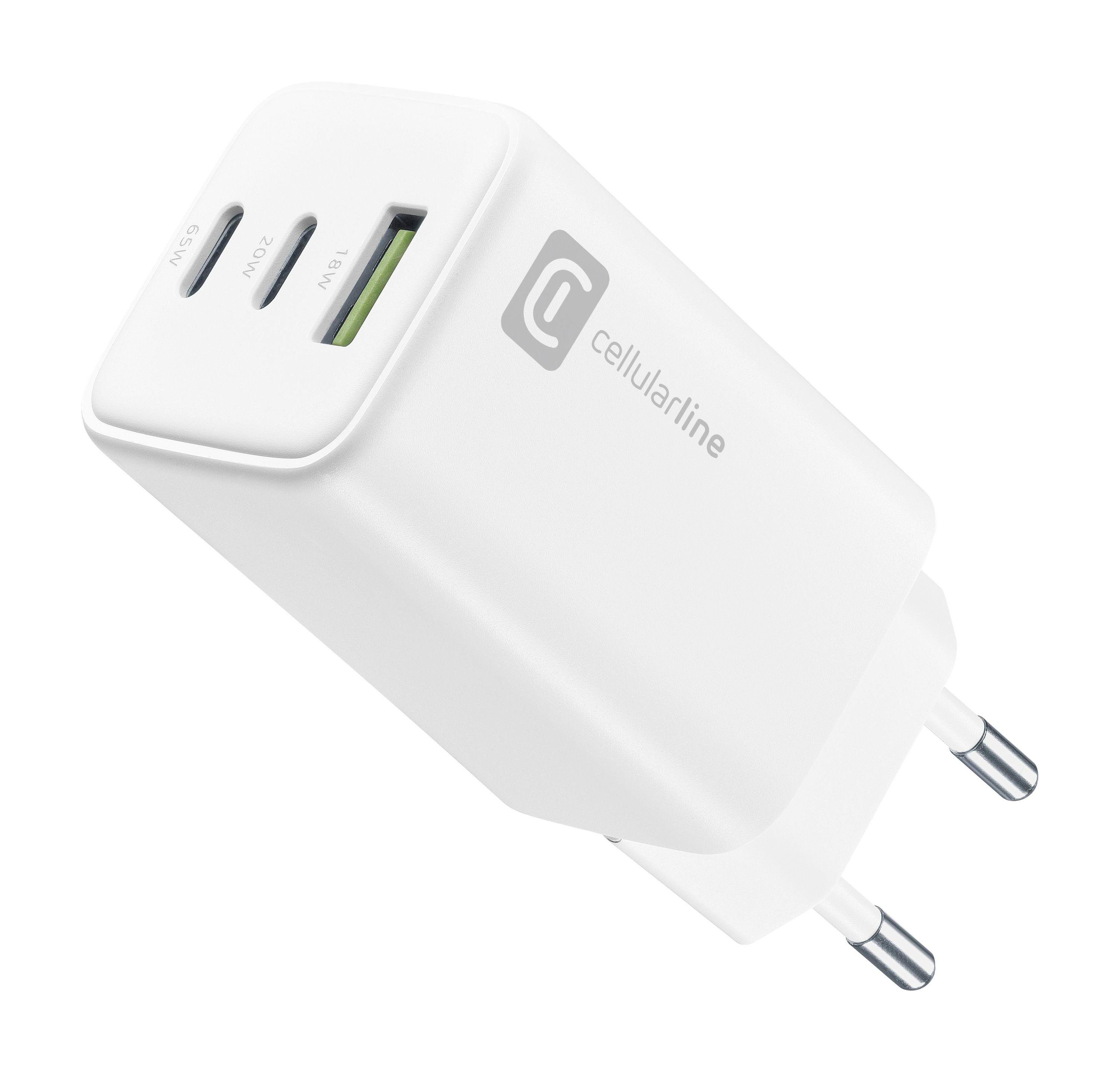 3 Port Multipower 65W Reiselader GaN White (60928) Ladegerät (USB-A + USB-C)
