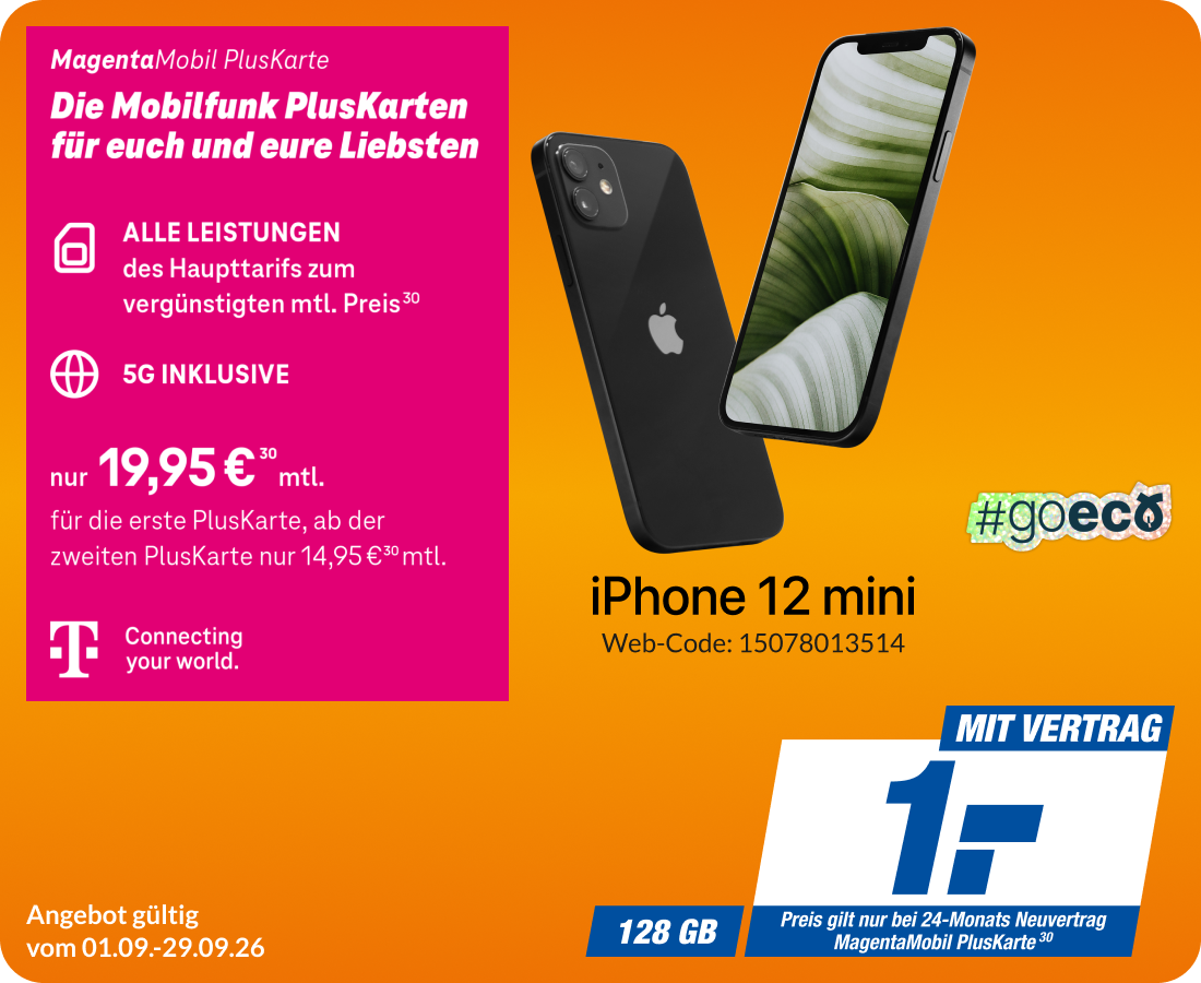 iPhone 12 Mini mit Pluskarte für 1€!