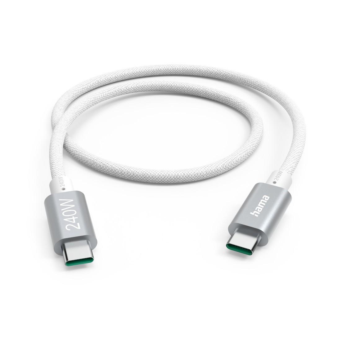 USB-C auf USB-C Kabel Ladekabel USB-C - USB-C, 240W, "Full-Featured", USB 3.2 Gen1, 5Gbit/s, 1,5m (00201721)