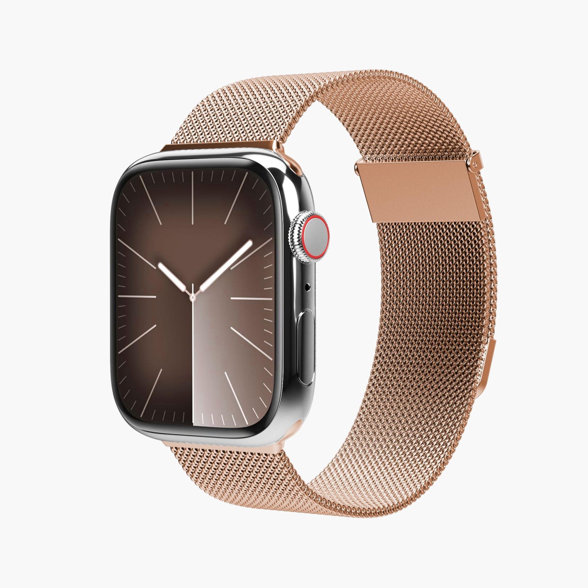 Watch Strap - Milanese Loop 2 - Armband für Apple Watch 44 / 45 / 46 / 49 mm, Rosegold Armband