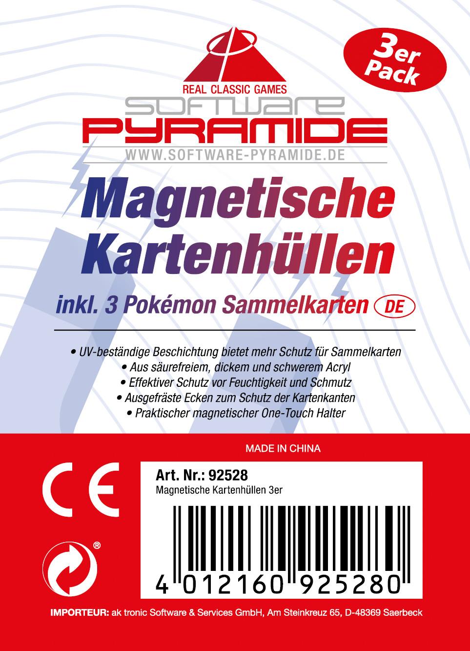 Magnetsiche Kartenhüllen - 3er Set inklusive Pokemon Karten