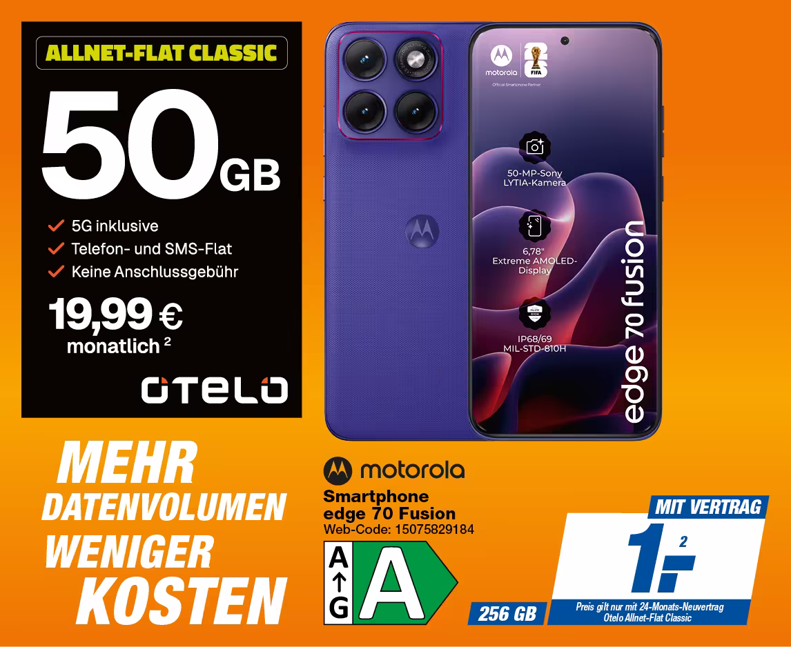 Motorola edge 70 fusion mit Otelo Allnet-Flat Classic
