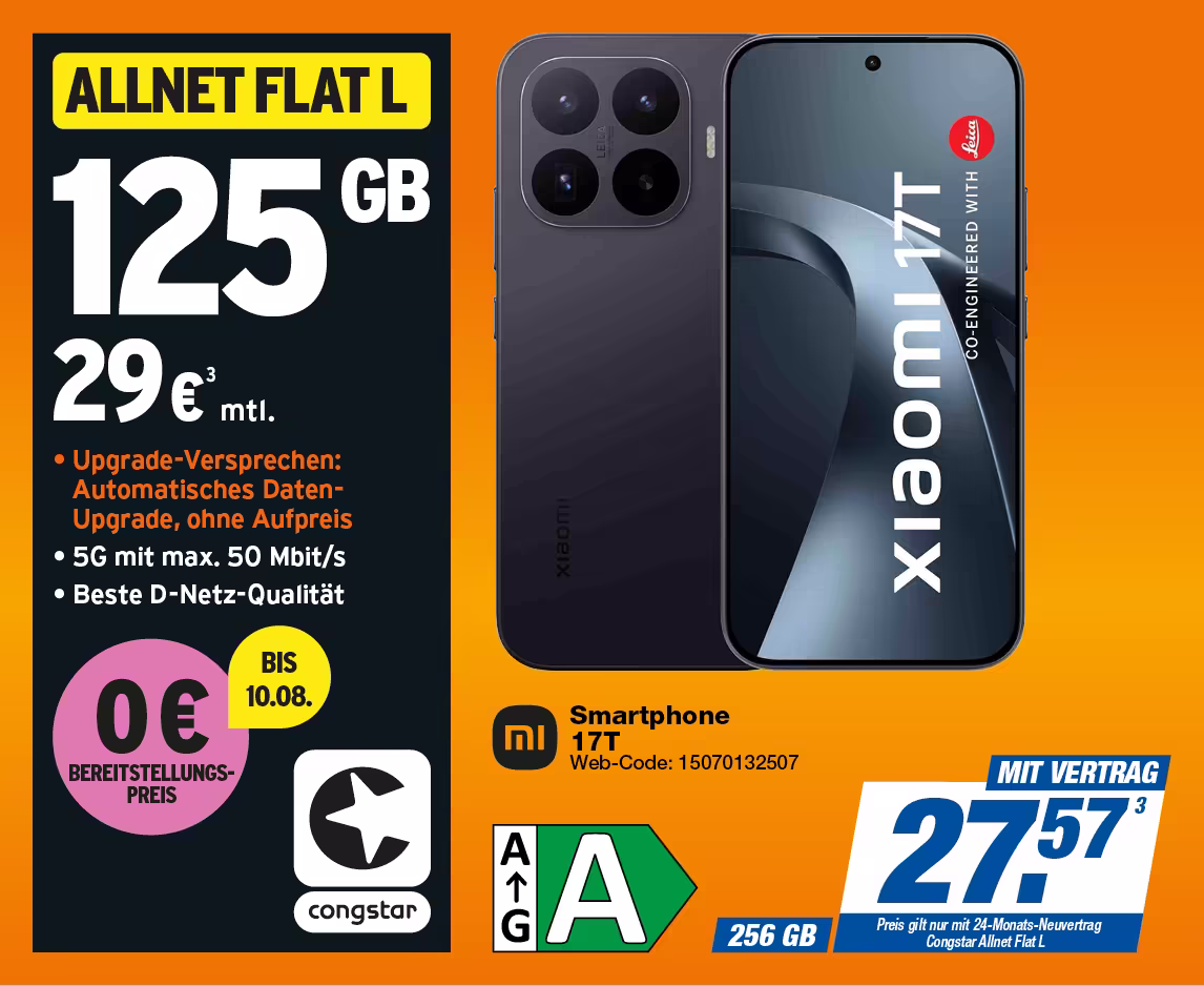 Xiaomi 17 T mit Congstar Allnet Flat L