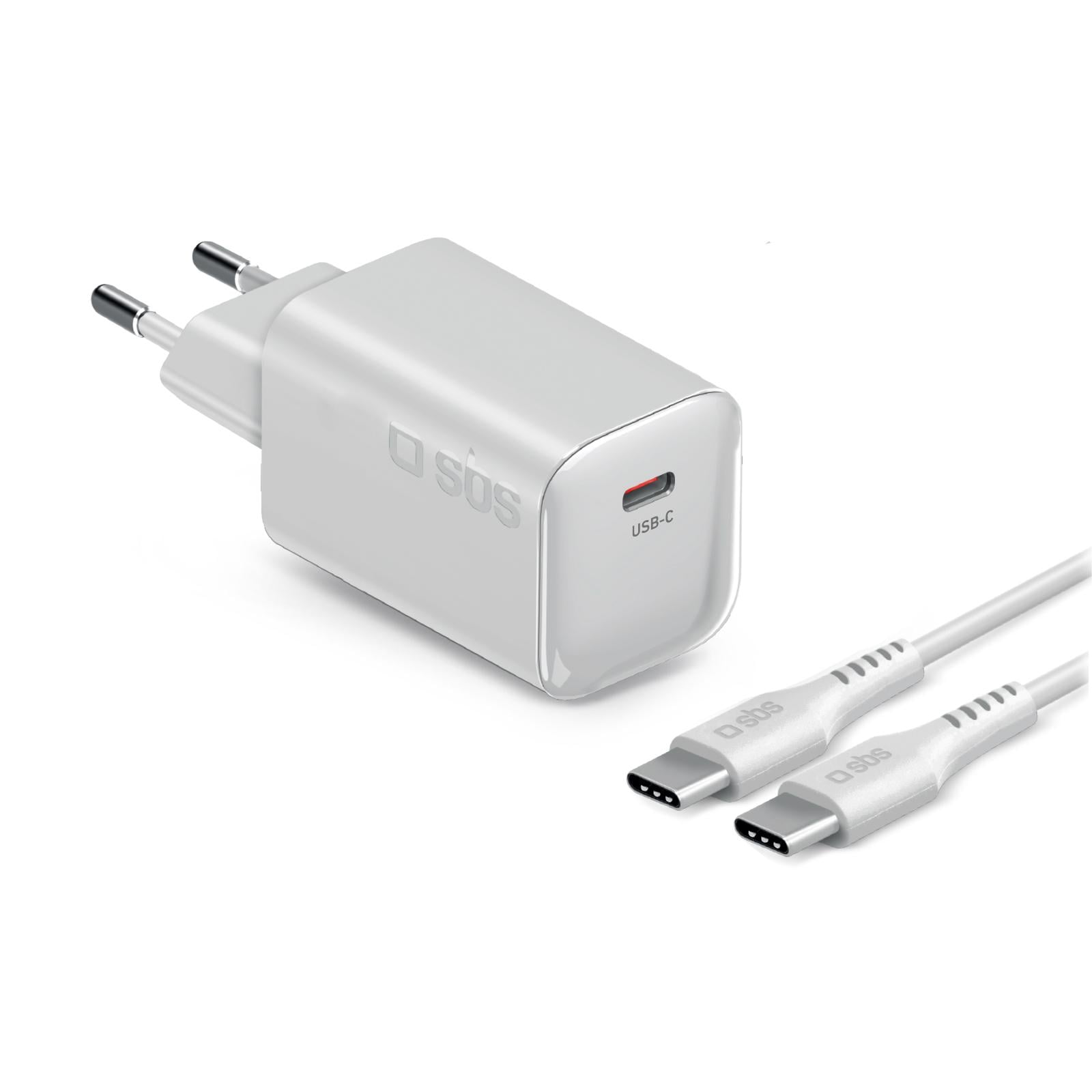70W Power Delivery GaN Wandladegerät-Kit mit 2 m USB-C-Kabel, ideal für MacBook, Weiß