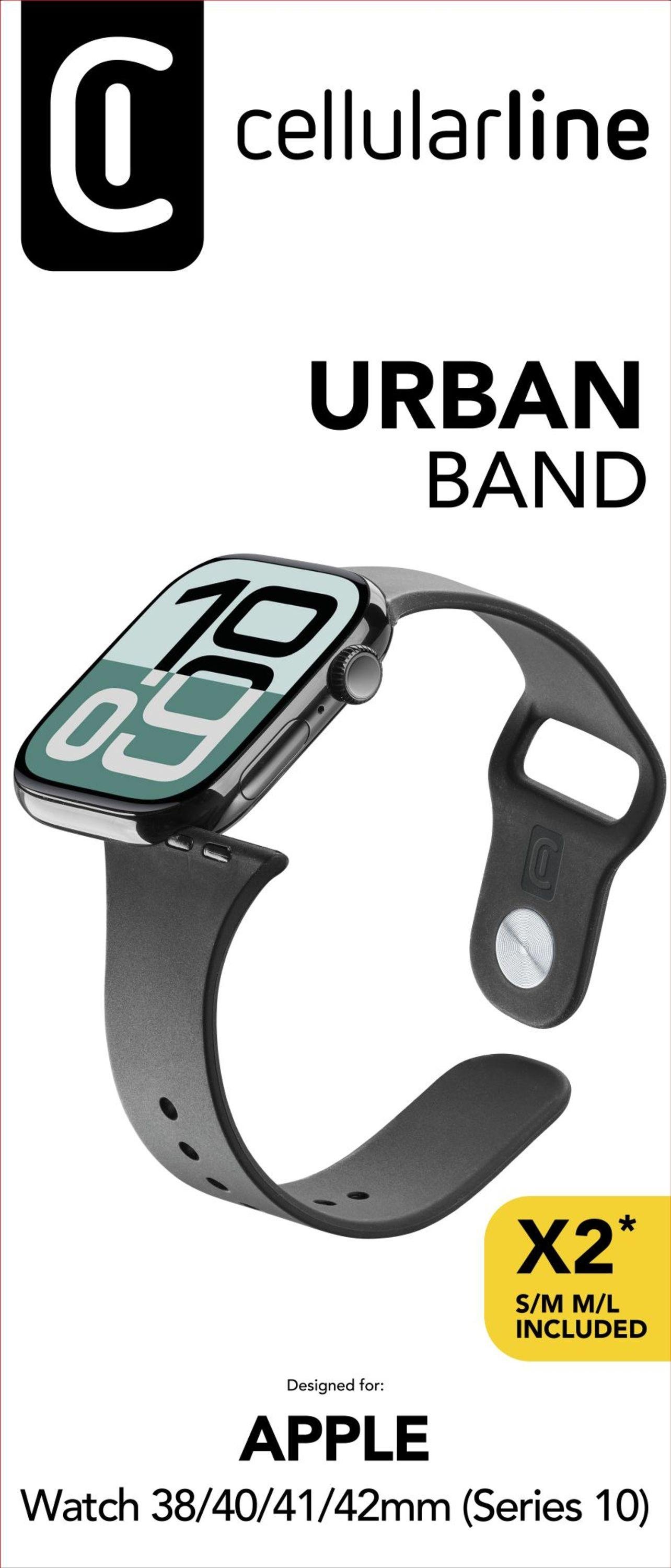 Urban Band für Apple Watch 38/ 40/ 41/ 42mm (Serie 10) Silicon Black (61107)