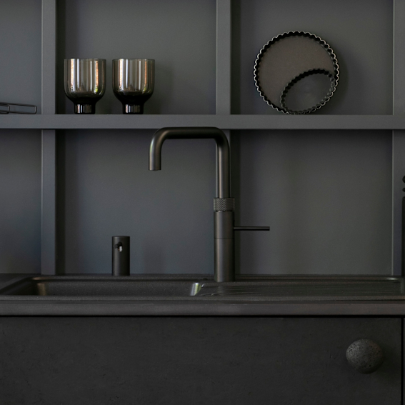 Fusion Square Schwarz Quooker-Armatur