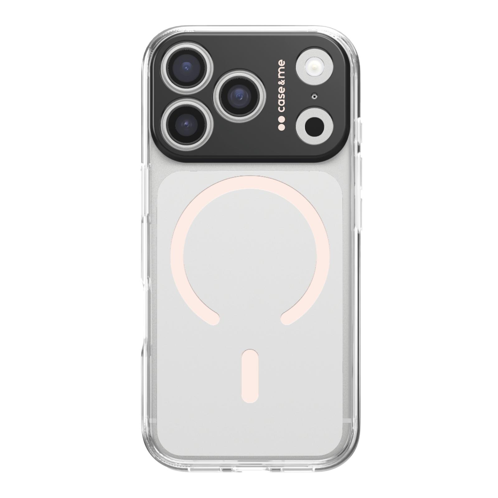 Transparente Hülle, kompatibel mit MagSafe-Aufladung für iPhone 17 Pro, Pfirsich