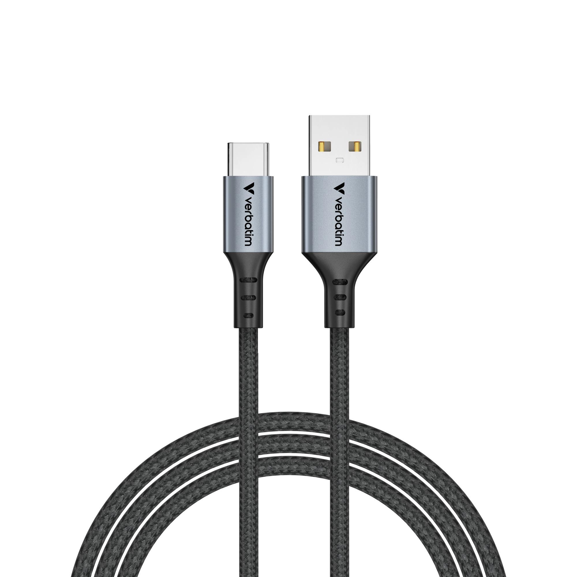 Sync & Charge Kabel, USB-A auf USB-C, 1,2m, Schwarz
