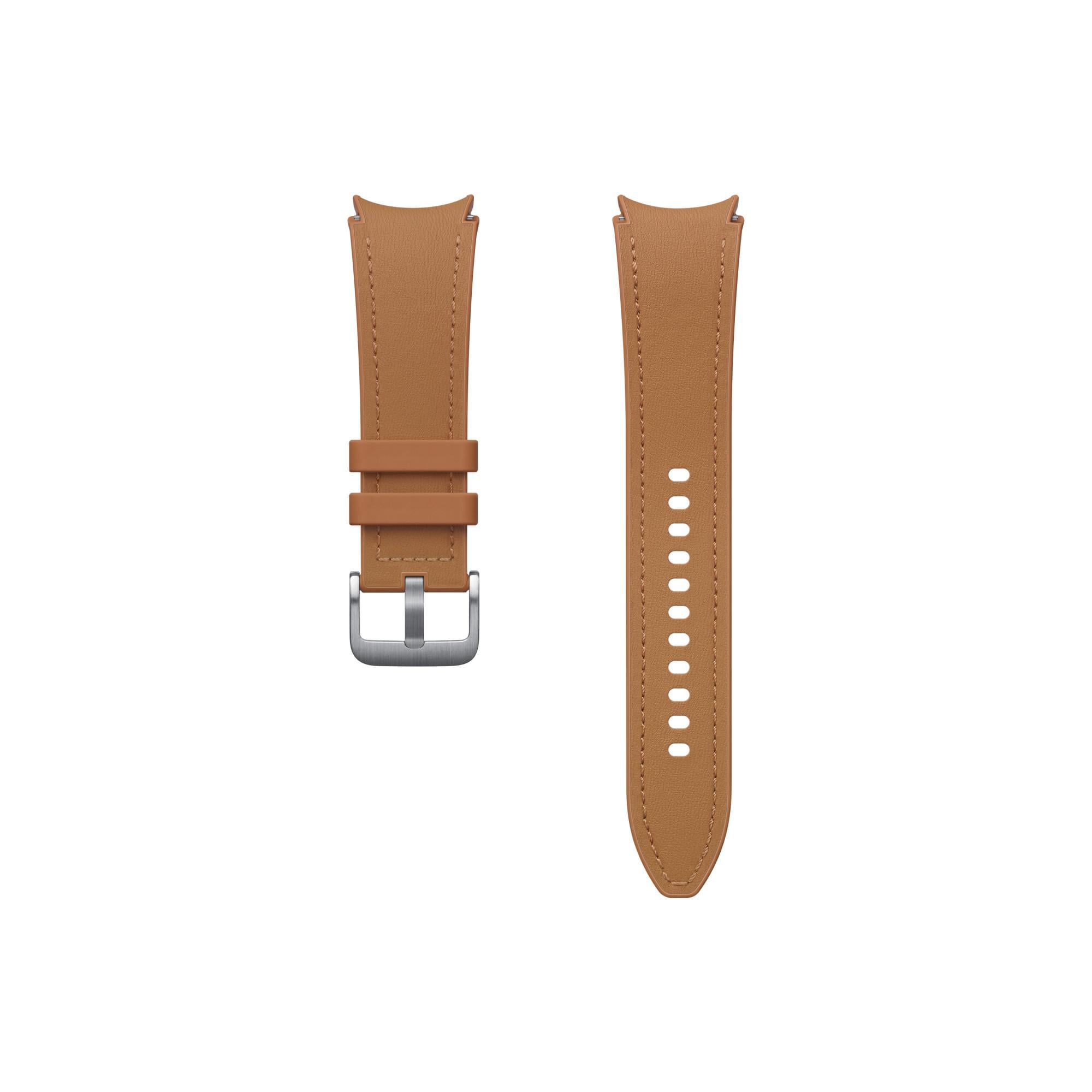 Hybrid Eco-Leather Band Camel, für Galaxy Watch 4 / 4 Classic / 6 / 6 Classic ( M/L )