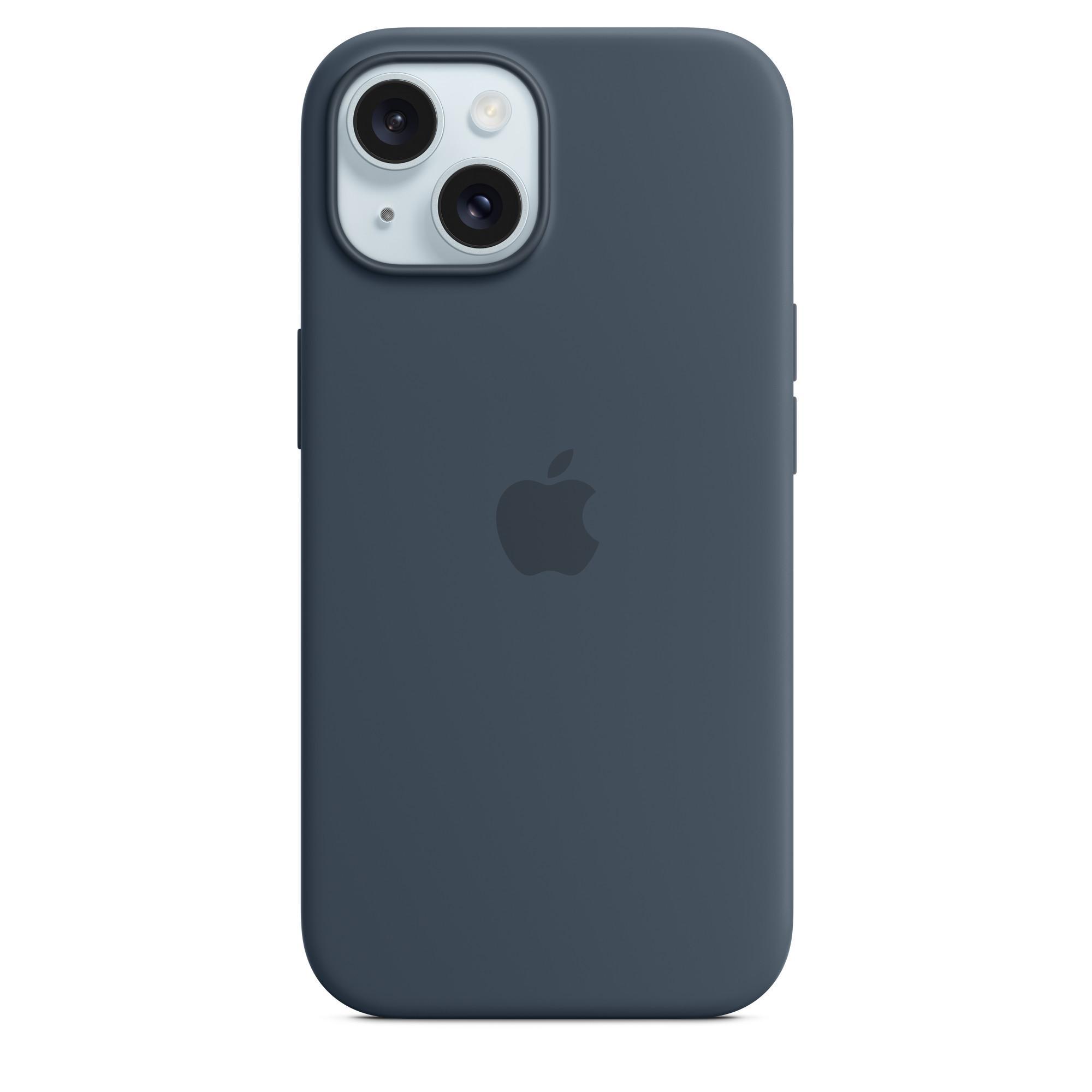 iPhone 15 Silikon Case mit MagSafe - Sturmblau Handyhülle