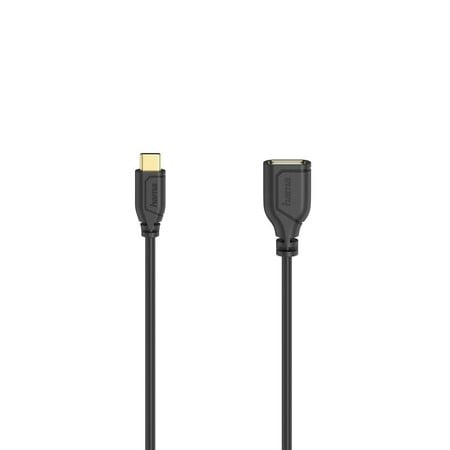 Hama Flexi-Slim USB Kabel 0,15 m USB 2.0 USB C USB A Schwarz USB-Kabel