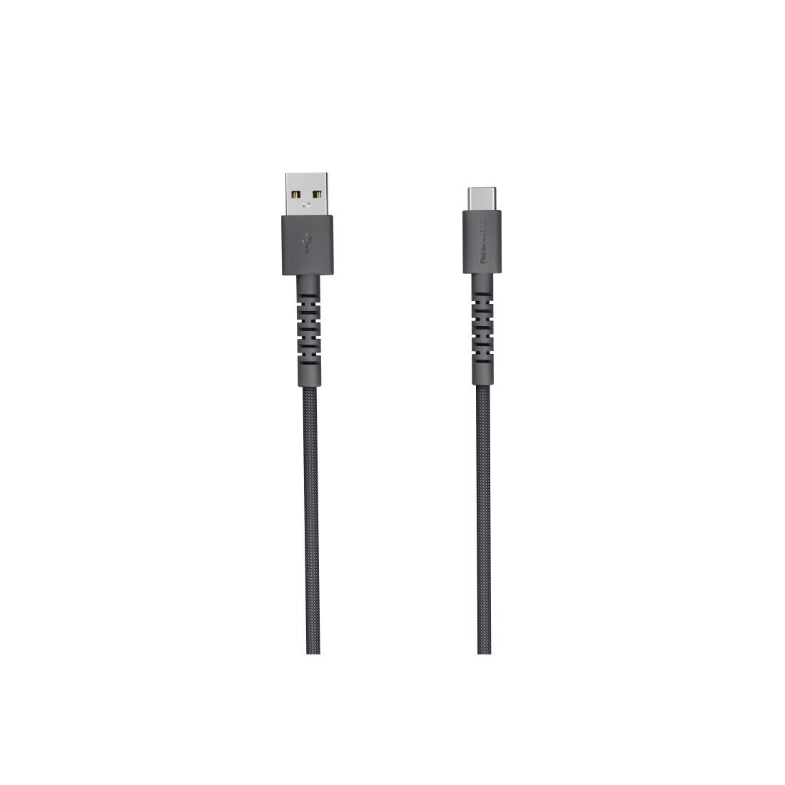 USB-A auf USB-C Kabel USB-A zu USB-C silikon geflochtenes Kabel "FlexWave" 2m, Storm Grey (00231893)