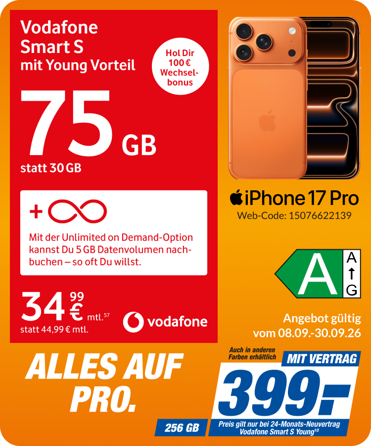 iPhone 17 Pro mit Smart S Young für 399€!