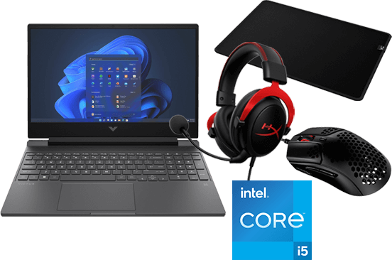 Gaming-Notebook Bundle, Victus 15-fa1656ng Notebook + Cloud II Headset + Pulsefire Hast Maus + Pulsefire Mat Mauspad