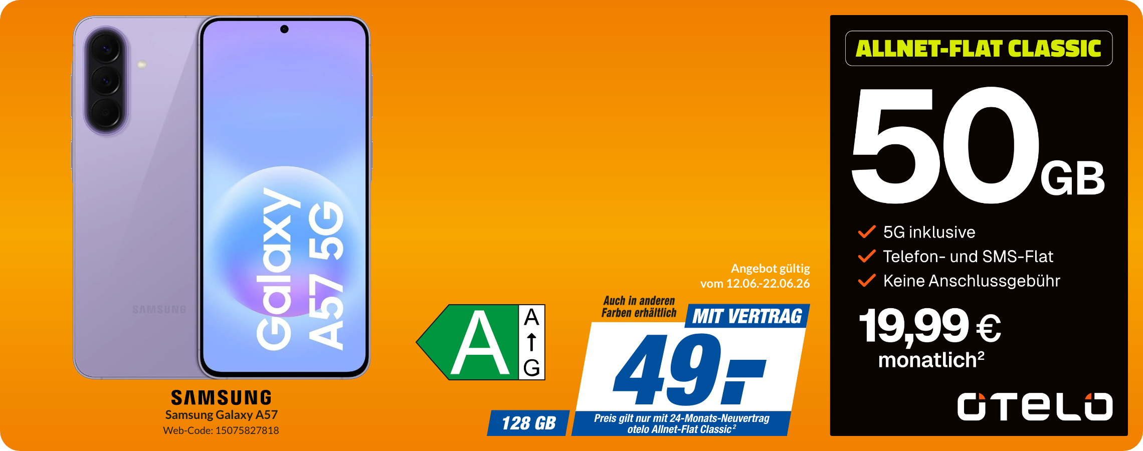 Galaxy A57 mit Allnet-Flat Classic für 49€!