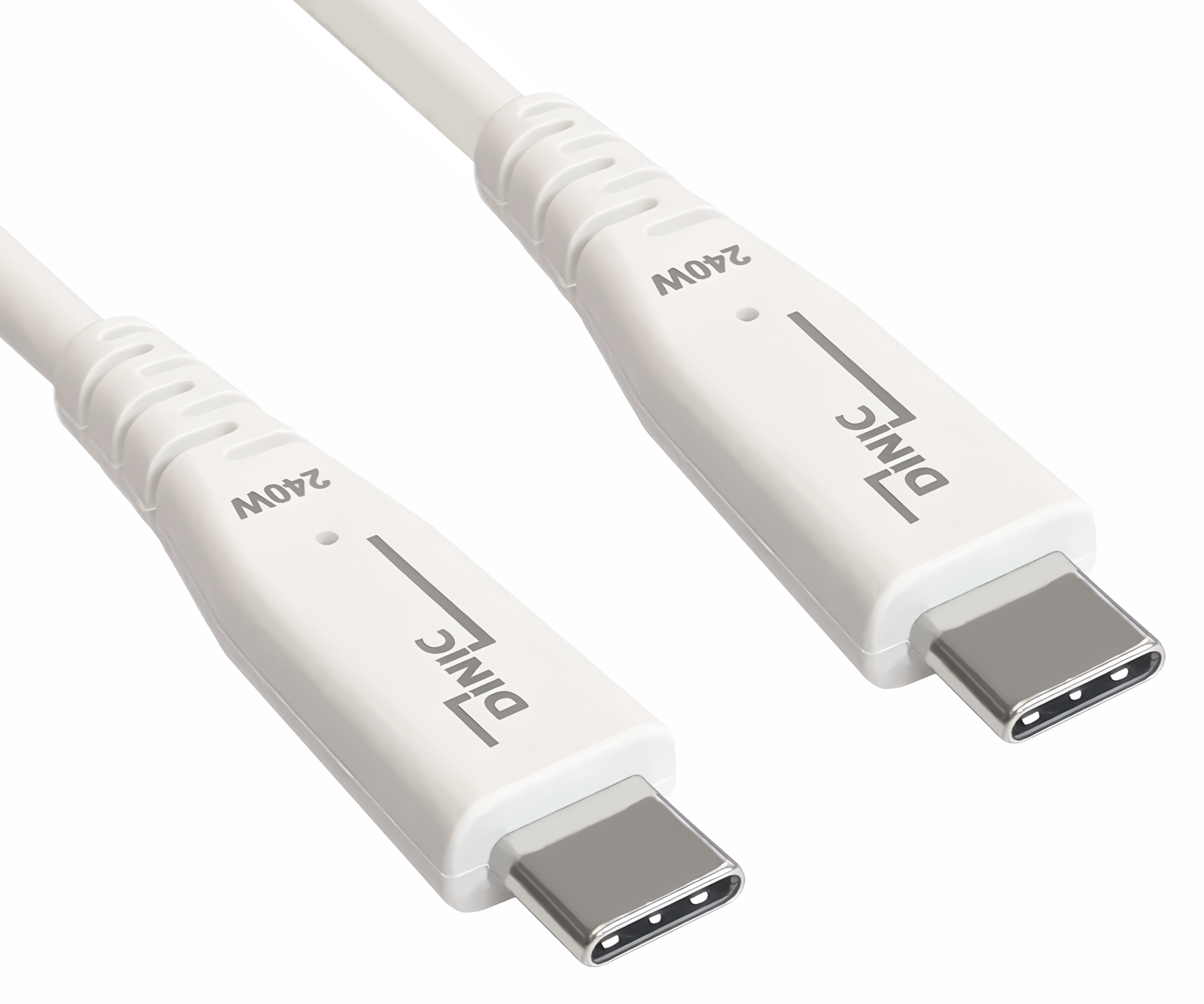 USB C 4.0 Kabel, 240W PD, 40Gbps, weiß, 1,0m Typ C auf C, OD 5,2mm