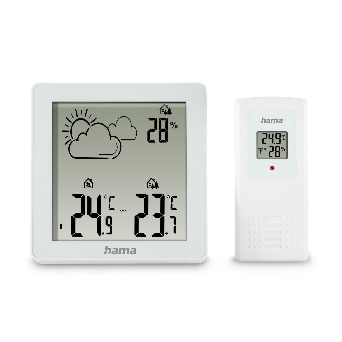 Wetterstation "Zakynthos", Thermometer, Hygrometer, mit Außensensor, Weiß (00222234)