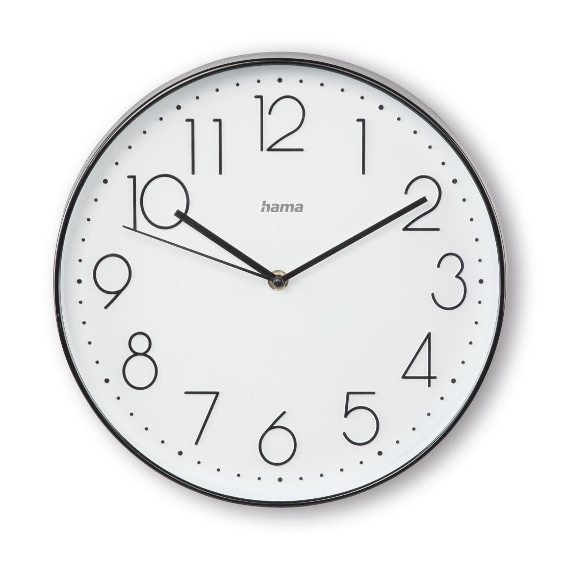 Wanduhr "Korsika", Ø 30 cm, ohne Ticken, Schwarz/Weiß (00185873)