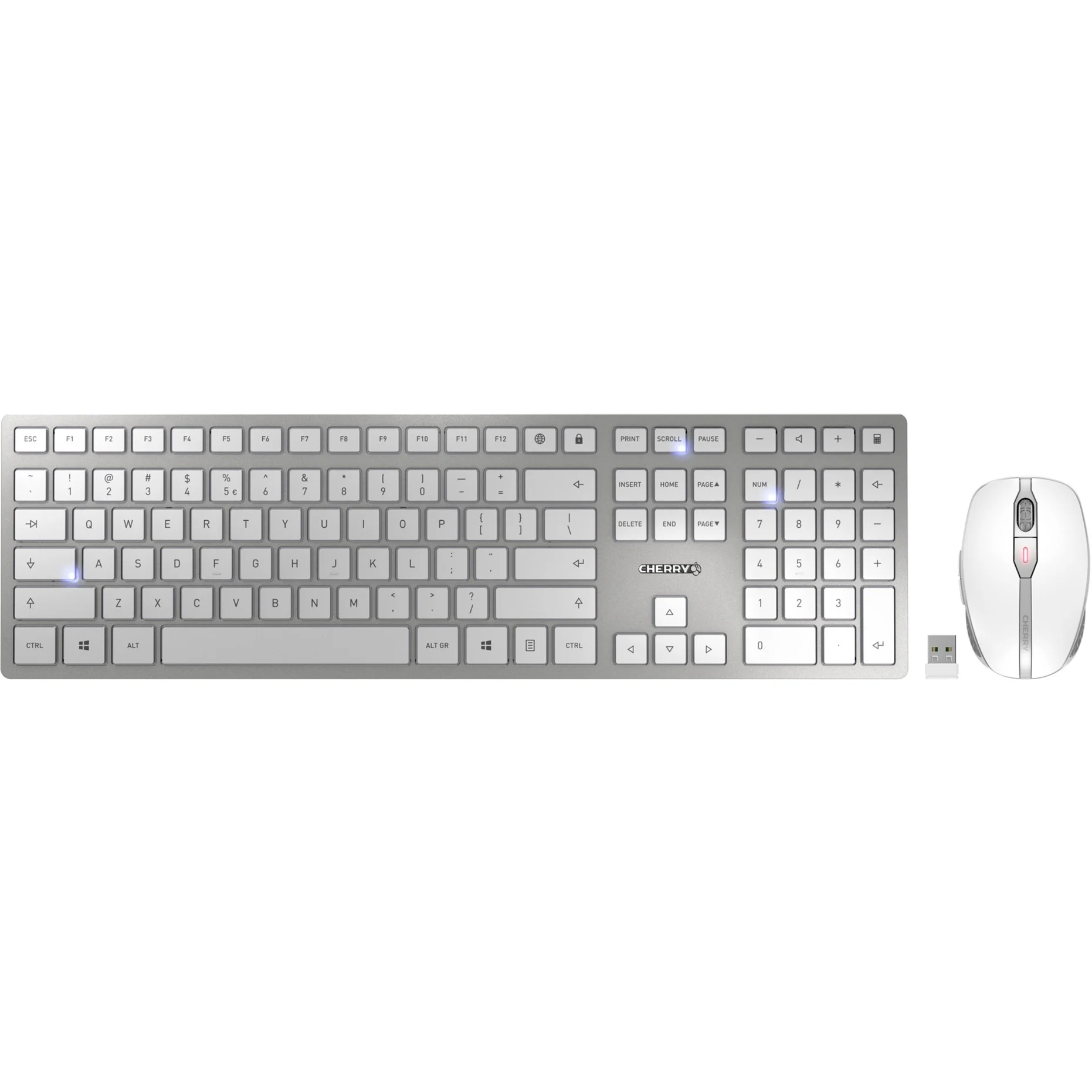 DW 9100 SLIM Maus-Tastatur-Set, SIlber/Weiß