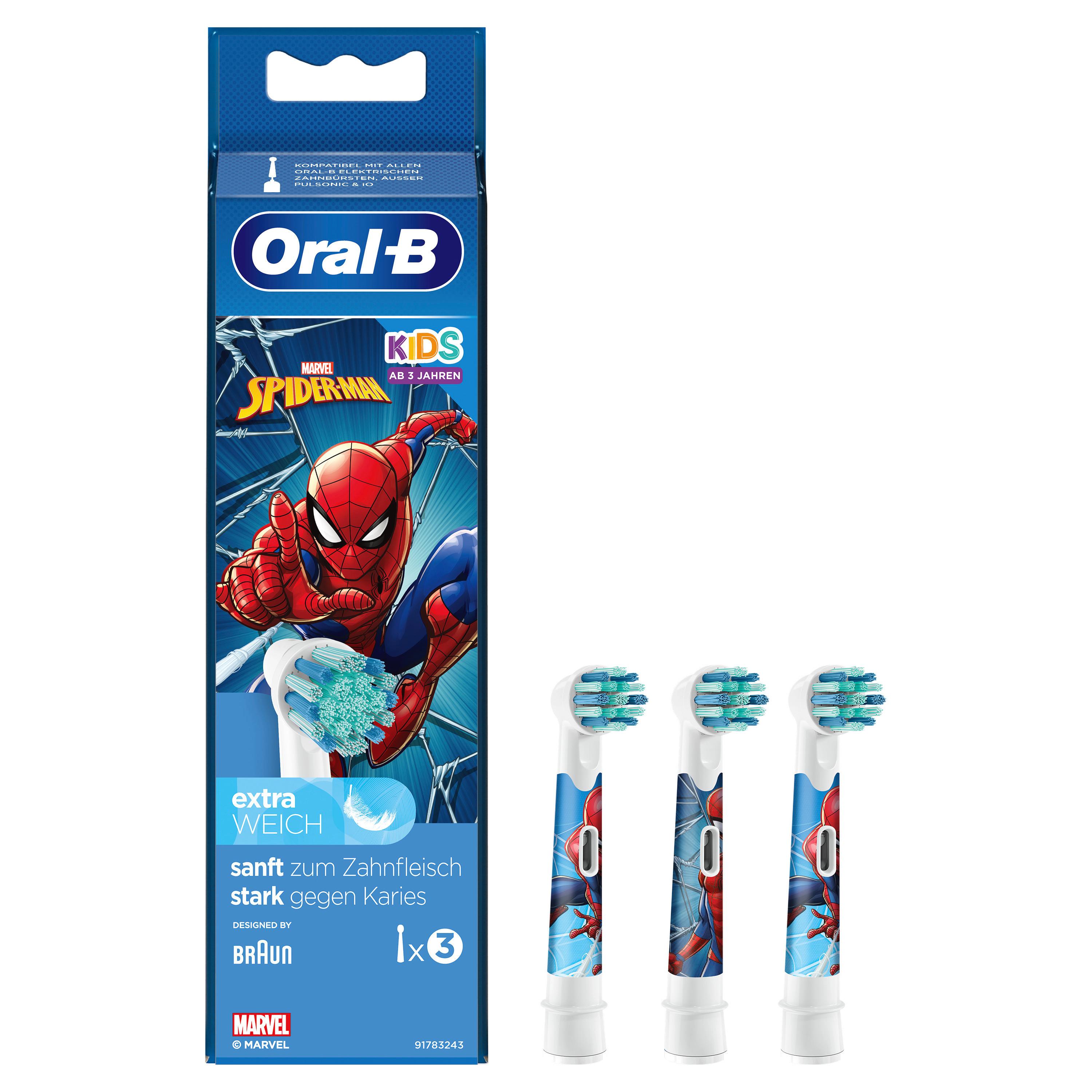 Aufsteckbürsten Spiderman, 3 Stück