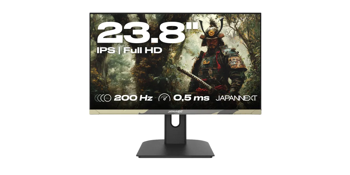 JN-IPS238FHD200F-HSP-CAMO, Schwarz, 24 Zoll, Full HD, IPS, 200 Hz, 0,5 ms Gaming-Monitor