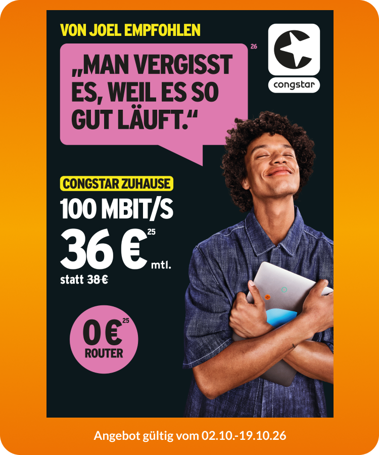 congstar Zuhause 100 mit Fritz Box für 0€ Miete!