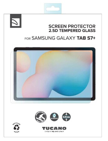 Tucano Samsung Galaxy Tab S7+ (2020) kristall klar Tablet-Schutzglas