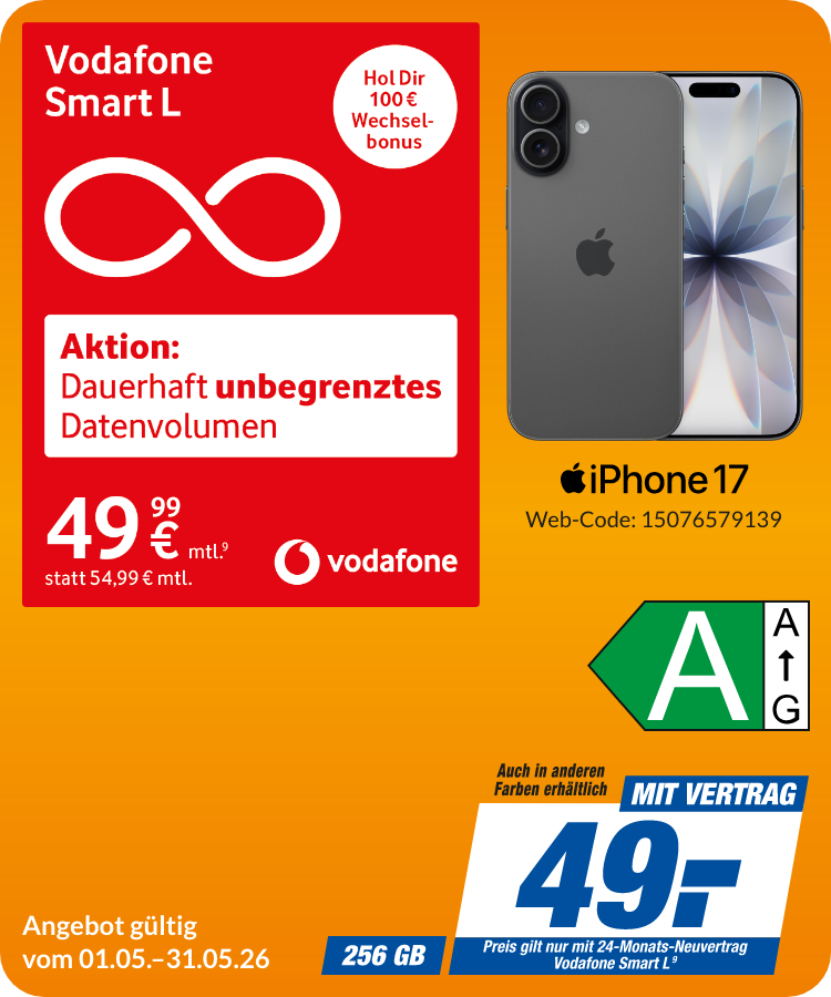 Apple iPhone 17 mit Smart L für 49€!