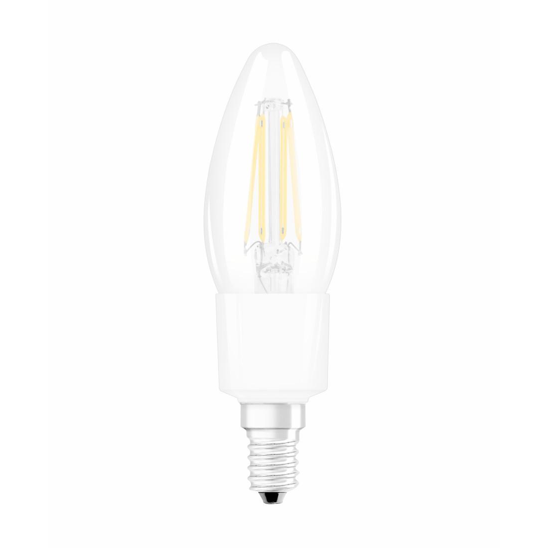 Smartes LED-Filament WiFi, Kerze, 4W ersetzt 40W, E14, Warmweiß, klar (00217631)
