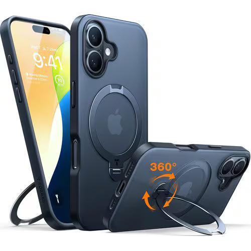 360° drehbare Magnethalterung für iPhone 16 Hülle, Schwarz