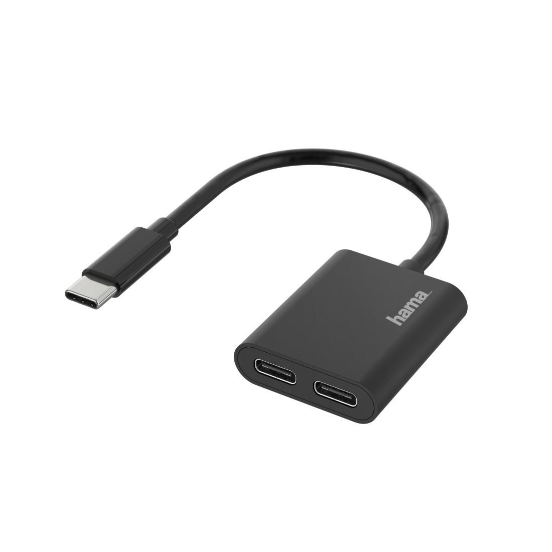Audio-Adapter, 2in1, USB-C-St. - 2x USB-C-Buchse, Audio + Laden (00200321)