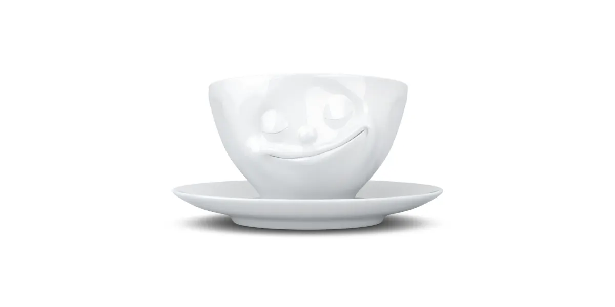 Kaffeetasse 200ml - Glücklich weiß Tasse