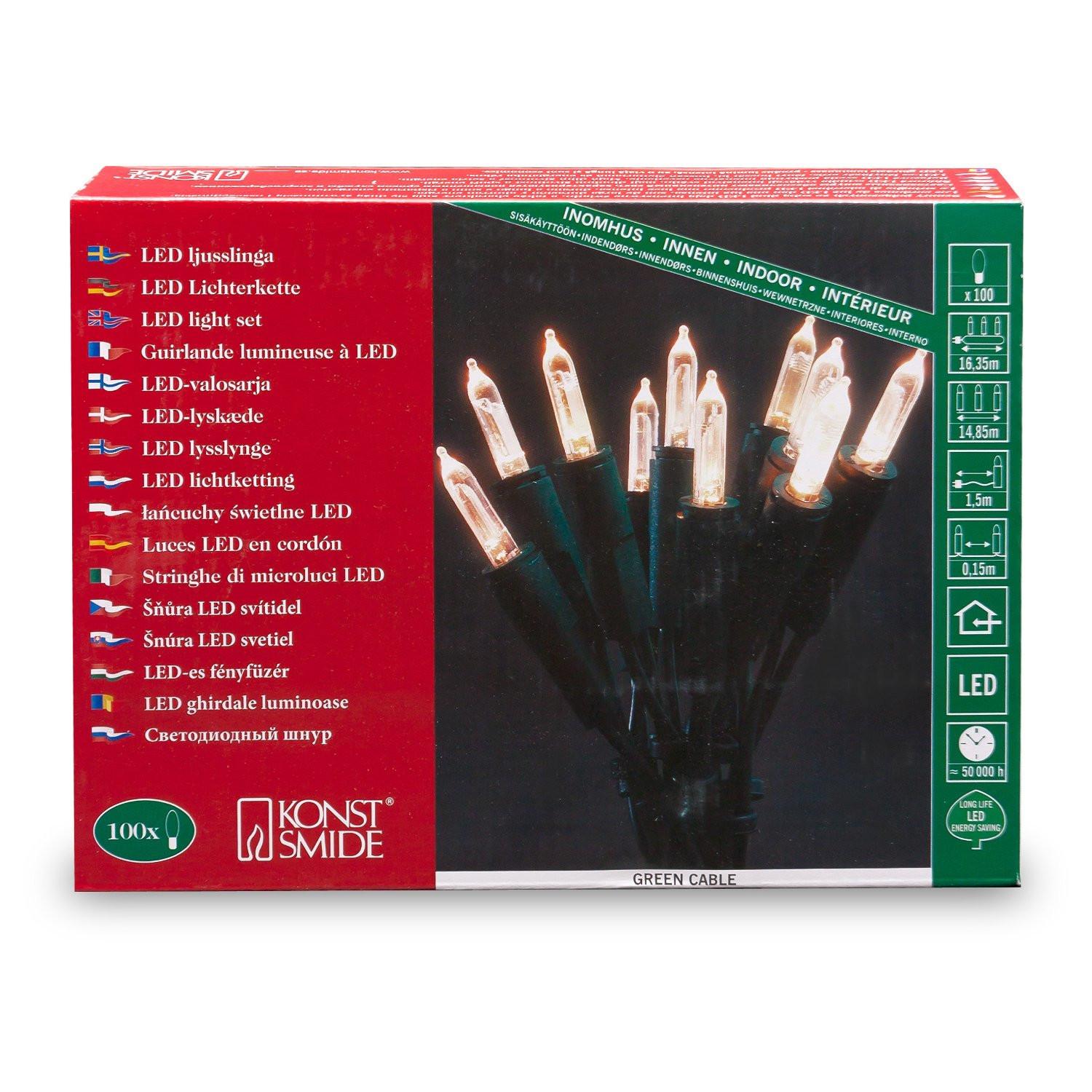 LED Minikette 100er warm weiß
