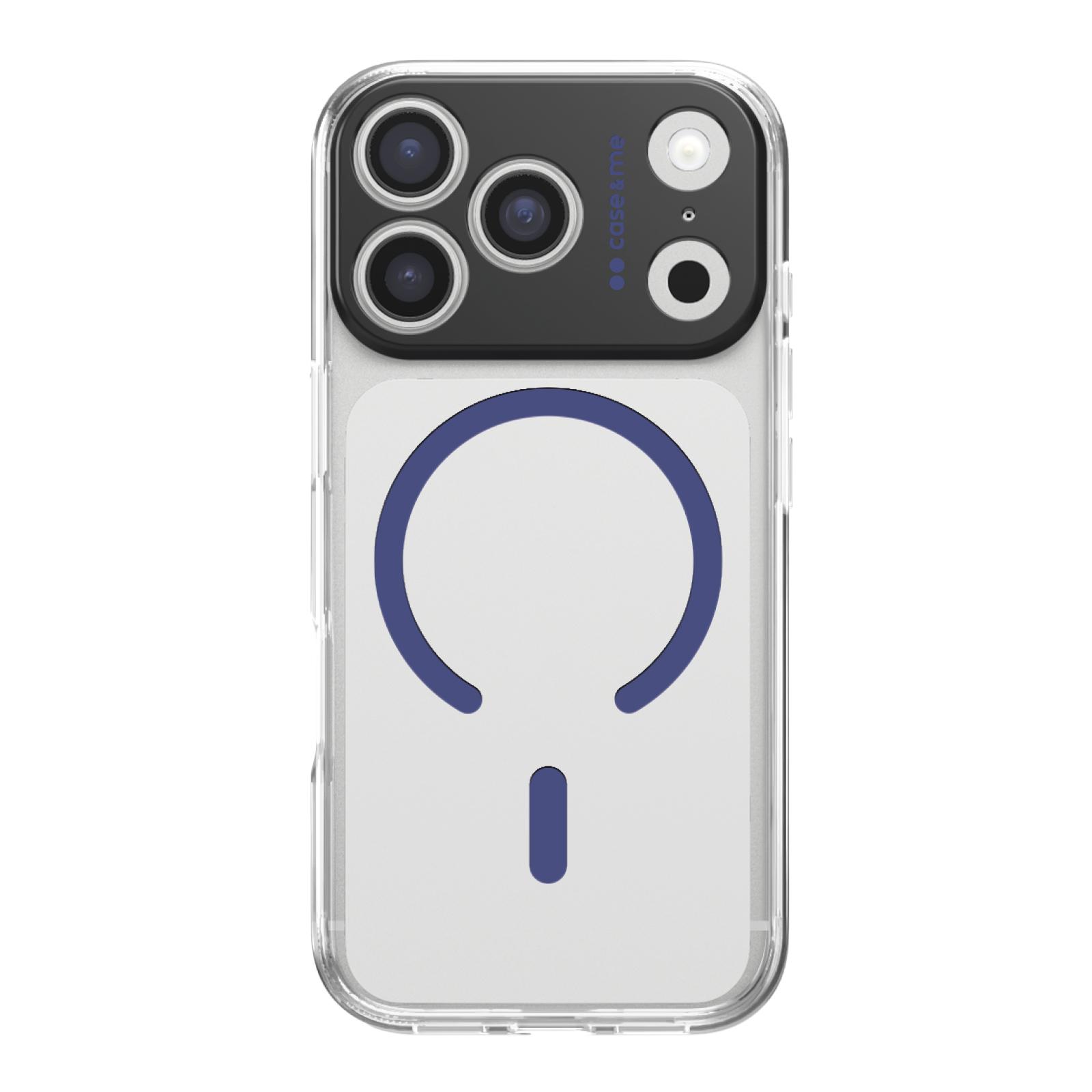 Transparente Hülle, kompatibel mit MagSafe-Aufladung für iPhone 17 Pro, Blau