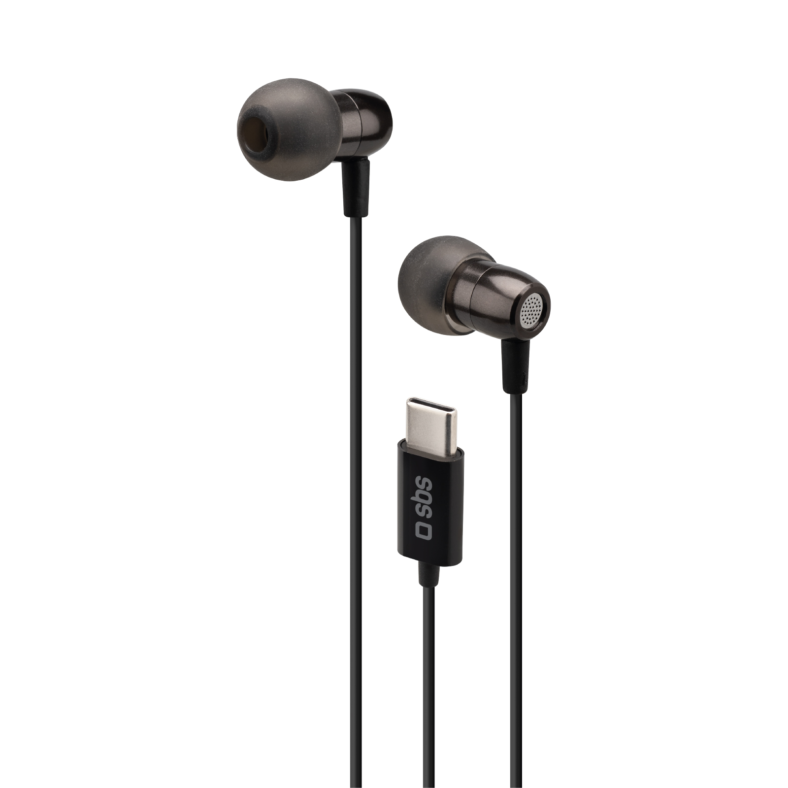 Kabelgebundene In-Ear-Kopfhörer aus Metall mit USB-C-Anschluss, Schwarz