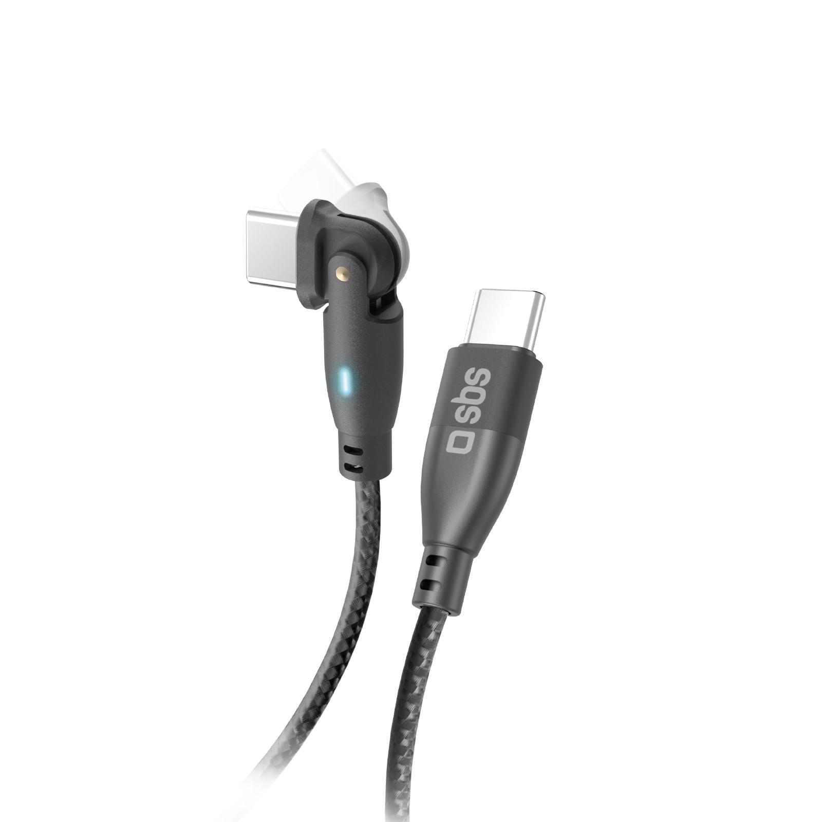 Flexi USB-C 2.0 60 W, 1m, ausrichtbar, Schwarz